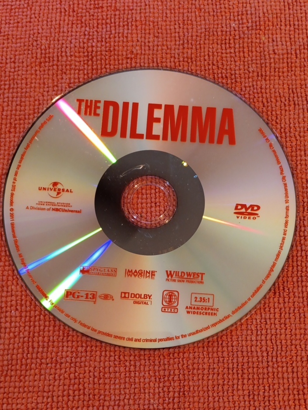 2/$12 The Dilemma DVD *NO CASE*